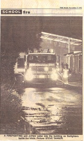 Newspaper, Ringwood Secondary College -- School Fire - The Mail November 17, 1992