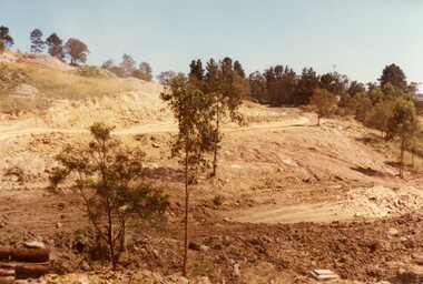 Photograph, The cutting of Kubis Drive, North Ringwood out of the gully on 18 December 1977