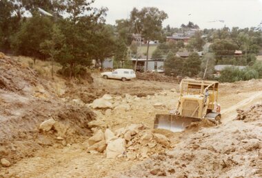 Photograph, Filling the waterhole to provide Foundation for Kubis Drive, North Ringwood in Jan 1978