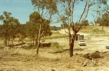 Photograph, Looking at Menzies Drive, North Ringwood and the special storage section of the plant yard from Kubis Drive near Oban Road in Dec 1977
