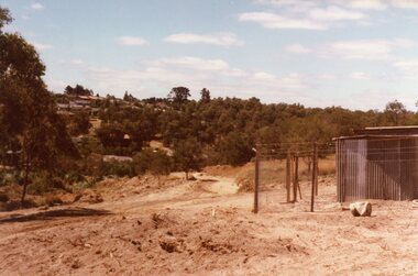 Photograph, Kubis Drive, North Ringwood coming over the hill, as seen from the plant yard near Oban Road in Nov 1977