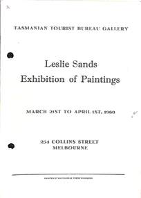 Booklet, 1960 Les Sands Exhibition of Paintings Catalogue