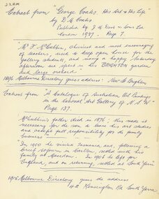 Essay, Handwritten history of artist Frederick McCubbin