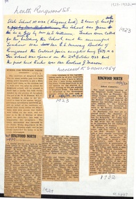 Newspaper, North Ringwood State School 4120 - Collection of Newspaper clippings and some historical notes 1923-1934