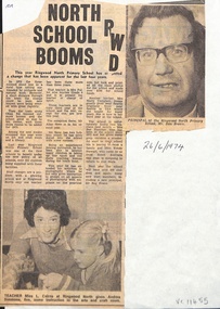 Newspaper, Ringwood North Primary School - Newspaper Clipping "North Rwd School Booms" dated 26/6/1974