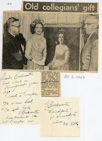 Newspaper, 26 March 1963 newspaper article of Ernest Buckmaster's painting of Lady Brooks