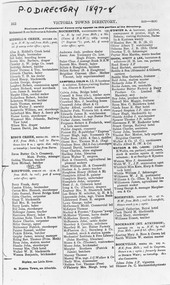 Document, Extract from Post Office Directory, 1897-8