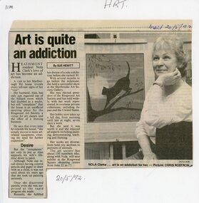 Newspaper, Newspaper article on Nola Clarke, Heathmont artist from the Ringwood Mail 20 May 1992