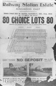 Flyer, Land Sale Brochure, Railway Station Estate, Ringwood East. 1918
