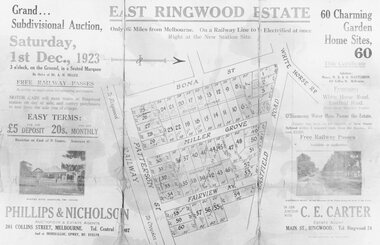 Flyer, Land Sale Brochure, East Ringwood Estate, 1923