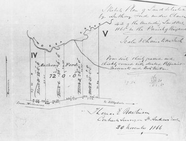 Document, Ford's land at Heatherdale Road, north side of Whitehorse Road, 1866