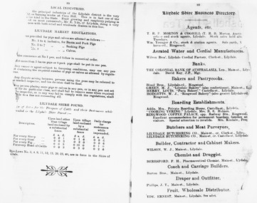 Document, Lilydale Shire Business Directory extract. c1915