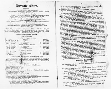 Document, Lilydale Shire Business Directory extract. c1915