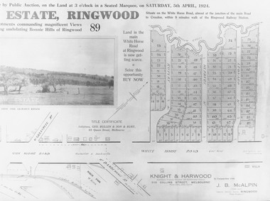 Flyer, Land Sale Brochure, Grand View Estate, Ringwood. 1924