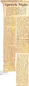 Newspaper, Speech Night - Ringwood High School- from The Mail of Thursday, December 19, 1957