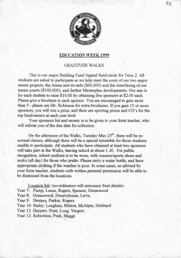 Document, Ringwood Secondary College - Gratitude Walks- Education Week 1999 - Instructions