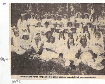 Photograph, Tintern CEGS Ringwood East - Newspaper Clipping 9/8/1989 - Visit to Hanging Rock as part of Geography studies