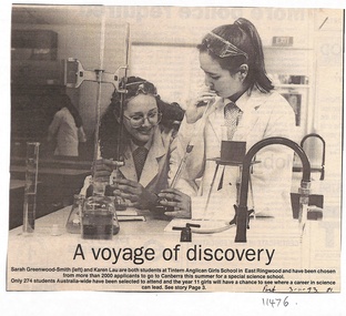 Article, Tintern CEGS Ringwood East - Newspaper Clippings 3/11/1993 - Canberra Science Trip
