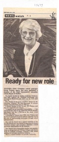 Article, Tintern CEGS Ringwood East - Newspaper Clipping including photograph 6/7/1993 - Principal Sylvia Walton appointed to Board of Studies