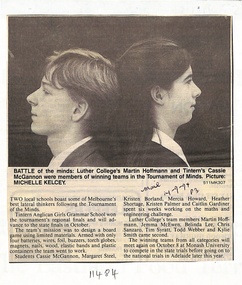 Article, Tintern CEGS RIngwood East - Newspaper Clipping  14-9-1994 - Battle of the Minds