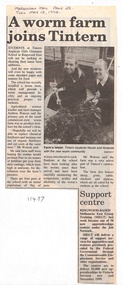 Article, Tintern CEGS Ringwood East - Newspaper Clipping 12-5-1998 - "A worm farm joins Tintern"