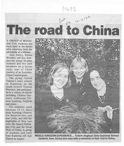 Article, Tintern CEGS RIngwood East - Newspaper Clipping 10-4-1996 "The Road to China"