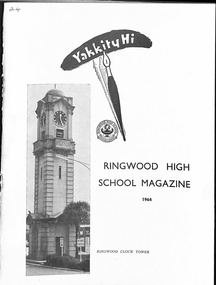 Magazine, Ringwood High School Magazine 1964 - Yakkity Hi