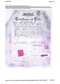 Document, Property Research Notes - Reaghill, Ringwood East, Victoria. Appendix 3 - Title in the name of Dora Stanisforth Davies, 8 December 1909