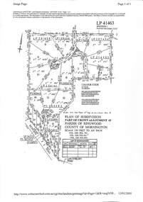 Document, Property Research Notes - Reaghill, Ringwood East, Victoria. Appendix 4 - Plan of Subdivision No. 41463 and history notes by Ian and Margaret McKellar - 1996