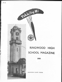 Magazine, Ringwood High School 1965 - Yakkity Hi