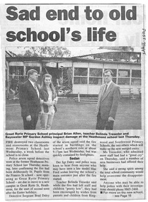 Newspaper, Heathmont Primary School Fire - 2 x Newspaper Cuttings April 1998
