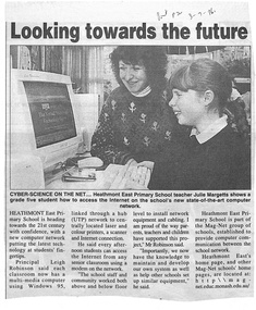 Newspaper, Heathmont East Primary School Article: "Looking towards the future" 3 July 1996