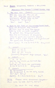Document, Ringwood High School's Cheer Songs 1968