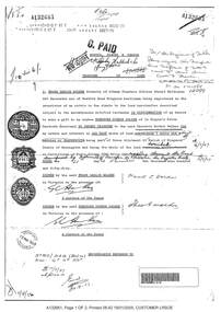 Document, Property Research Notes - Reaghill, Ringwood East, Victoria. Appendix 10 - Transfer of Land - F.L. Walker to T.G. Walker and Wombalano Park