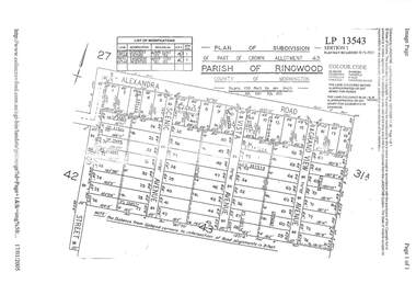 Document, Property Research Notes - Reaghill, Ringwood East, Victoria. Appendix 10 - Plan of Subdivision, Part of Crown Allotment 43, Parish of Ringwood, County of Mornington, circa 1931