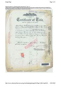 Document, Property Research Notes - Reaghill, Ringwood East, Victoria. Appendix 13 - Certificate of Title - 60 Acres or thereabouts, Part of Crown Allotment 43, Parish of Ringwood, County of Mornington - 1886