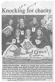 Newspaper, Heathmont College - Newspaper Clipping - 27-3-1996 - "Knocking for Charity"