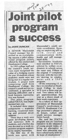 Newspaper, Heathmont College - Newspaper Clipping - 28-1-1997 - "Joint Pilot program a success"