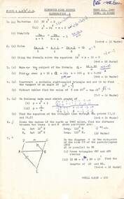 Document, Ringwood High School - Mathematics A, Term III, 1967. Time: 1½ hours