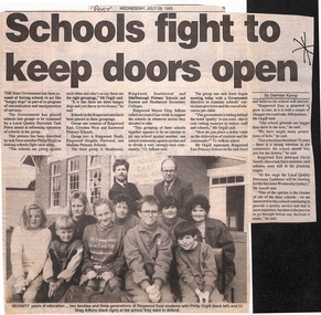 Newspaper, Ringwood East Primary School - Newspaper Clippings - July 1993 - Fighting to prevent School Closure