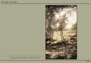 Photograph - Powerpoint Slide - Historic Reaghill - Ringwood East,Victoria, Caption: Looking South From Walker's Waterhole, 1919