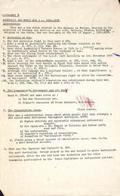 Document, Ringwood High School - Form IV - 1967 - History of Australia and the Pacific Assignment- Australia and World War I -- 1914-1918