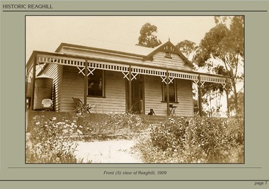 Photograph - Powerpoint Slide - Historic Reaghill - Ringwood East,Victoria, Caption: Front (S) view of Reaghill, 1909