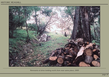 Photograph - Powerpoint Slide - Historic Reaghill - Ringwood East,Victoria, Caption: Remnants of drive looking north from near same place (Gerlach's, Bedford Road), 2005