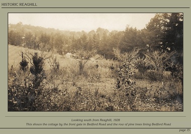 Photograph - Powerpoint Slide - Historic Reaghill - Ringwood East,Victoria, Caption: Looking south from Reaghill, 1928
