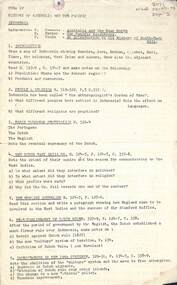 Document, Ringwood High School - Form IV - 1967 - History of Australia and the Pacific Assignment- Indonesia