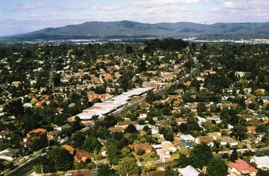 Photograph, Aerial view of Ringwood, Bedford Road looking east. 2000