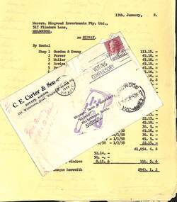 Document - Property Rental Records, Midway Arcade Tenancy, Ringwood, Victoria - January-December, 1958