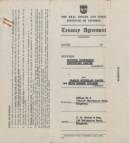 Document - Correspondence, Midway Arcade Tenancy, Ringwood, Victoria - Tenancy Agreement - October, 1960