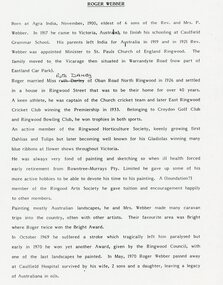 Document, Artist Roger Webber's obituary